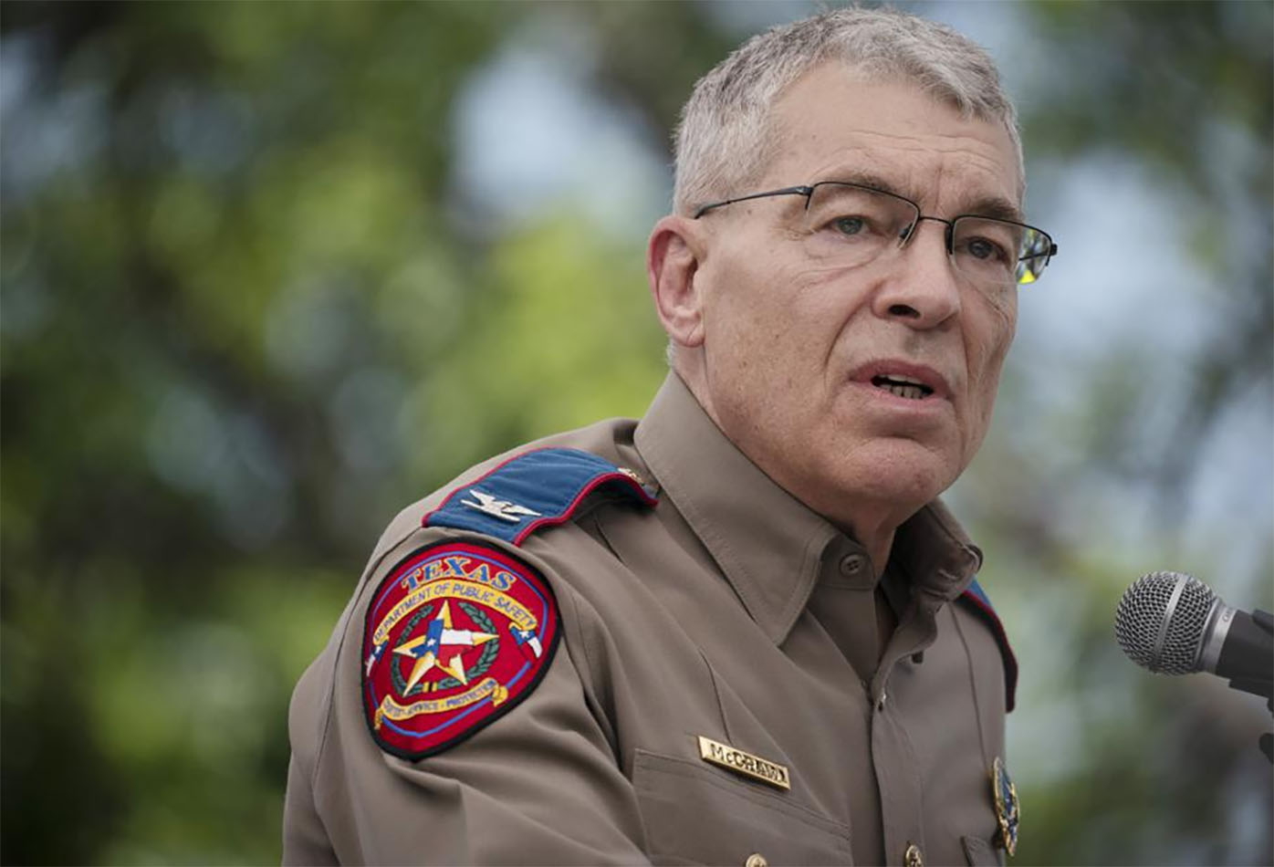 Texas Department of Public Safety Director Steven McCraw speaks during a press conference held outside Robb Elementary School on Friday, May 27, 2022, in Uvalde