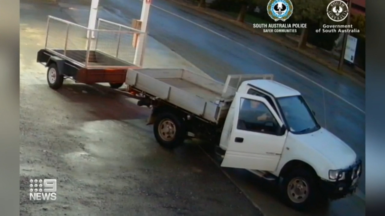 SA police have released an image of the ute and trailer involved in the alleged hit-and-run. 