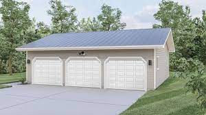 3-car metal garage