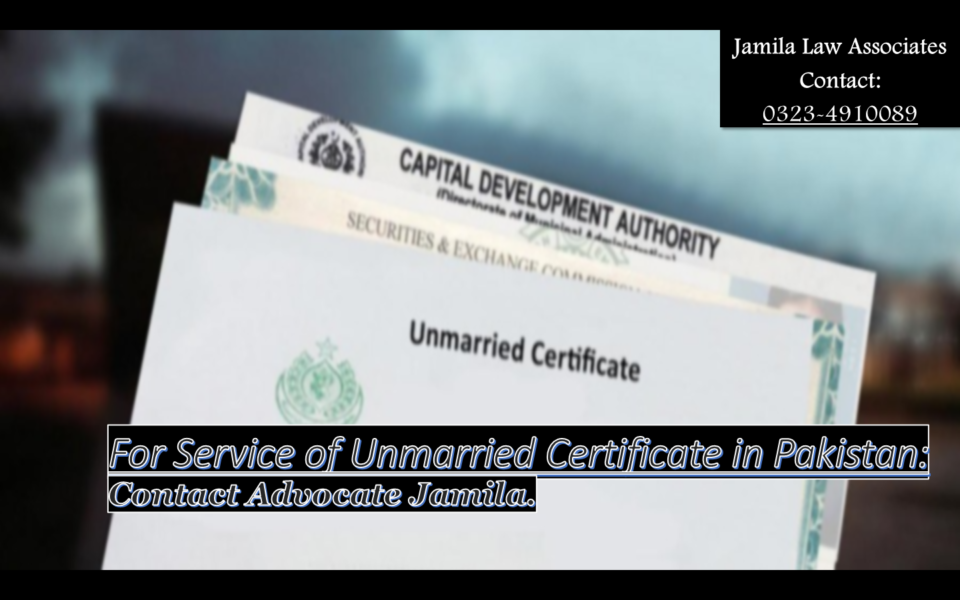 How much is Unmarried Certificate Fees in Pakistan