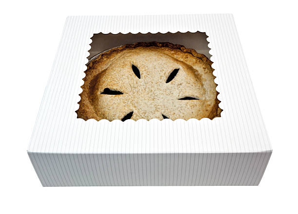 Blueberry pie in box.-For more food images, click here. FOOD